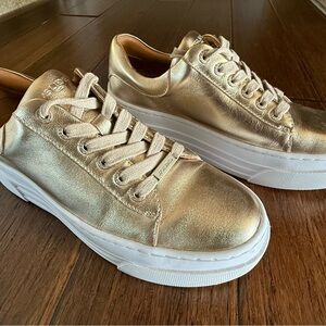 J Slides Amanda Platform Leather Sneakers, 7.5